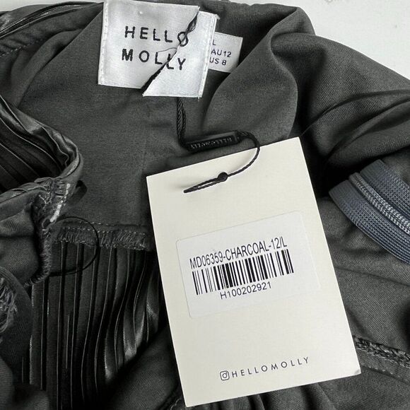 Hello Molly Pleated Corset Mini Dress Y2K Fairygrunge Metallic Babydoll NWT - Picture 5 of 8